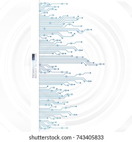 Vector circuit board illustration. Abstract technology
