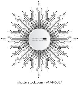 Vector circuit board illustration. Abstract technology