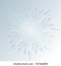Vector circuit board illustration. Abstract technology
