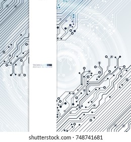 Vector circuit board illustration. Abstract technology