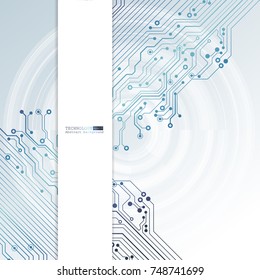 Vector circuit board illustration. Abstract technology