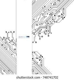 Vector circuit board illustration. Abstract technology