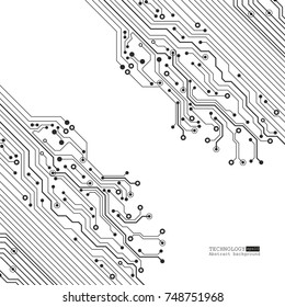 Vector circuit board illustration. Abstract technology