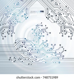 Vector circuit board illustration. Abstract technology