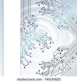 Vector circuit board illustration. Abstract technology