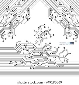 Vector circuit board illustration. Abstract technology