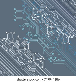 Vector circuit board illustration. Abstract technology