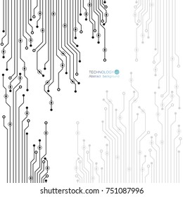 Vector circuit board illustration. Abstract technology