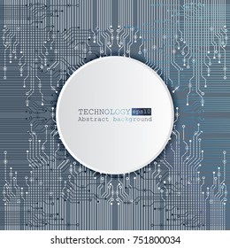 Vector circuit board illustration. Abstract technology