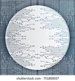 Vector circuit board illustration. Abstract technology