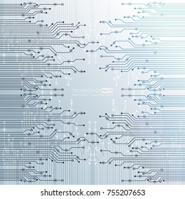 Vector circuit board illustration. Abstract technology