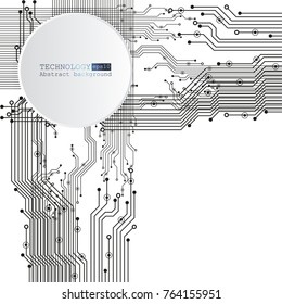 Vector circuit board illustration. Abstract technology.