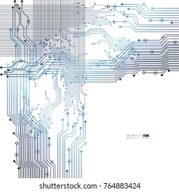 Vector circuit board illustration. Abstract technology.