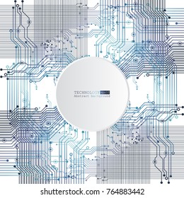 Vector circuit board illustration. Abstract technology.