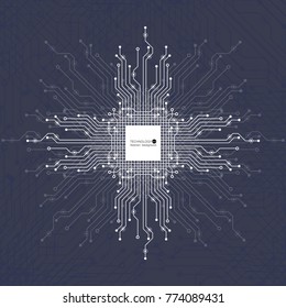 Vector circuit board illustration. Abstract technology.