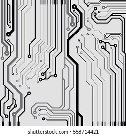 Vector circuit board illustration. Colorful flat vector illustration