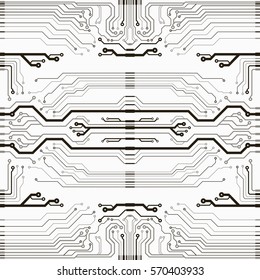 Vector circuit board illustration. Colorful flat vector illustration