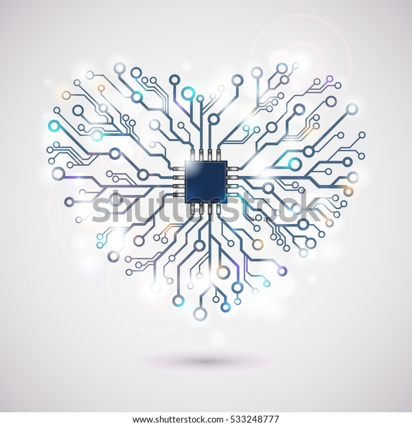 Vektorschalttafel Lichttechnik Herz Valentinhintergrund Kreatives Denken Stock Vektorgrafik Lizenzfrei 533248777