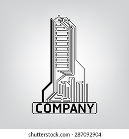 vector circuit board logo elements