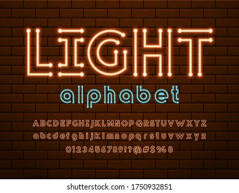 Vector of circuit board neon light alphabet design