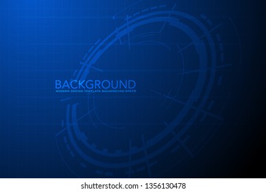 Vector circuit board on blue vintage for technology background - Vector