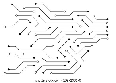 Vector circuit board pattern on white background for object technology and pattern background