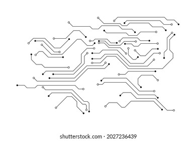 Vector circuit board pattern on a white screen for background technology