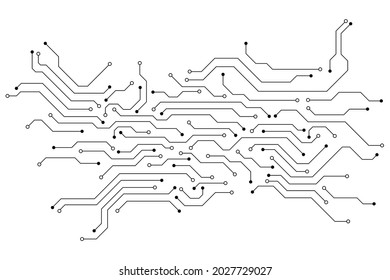 Vector circuit board pattern on a white screen for background technology