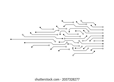 Vector circuit board pattern on a white screen for background technology