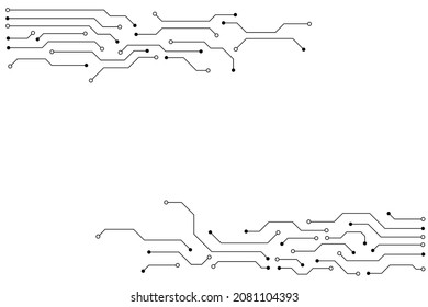 Vector circuit board pattern on a white screen for background technology