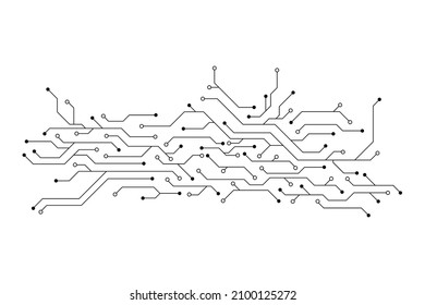 Vector circuit board pattern on a white screen for background technology