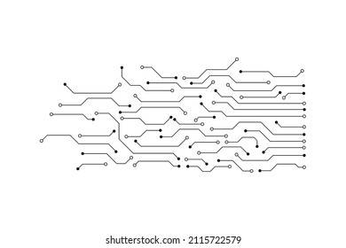 Vector circuit board pattern on a white screen for background technology