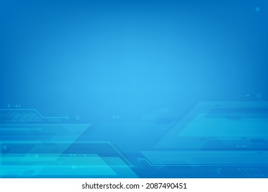 Vector circuit board with polygon stacked on vintage blue screen for technology business background