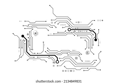 Vector circuit board and security communication concept for technology background