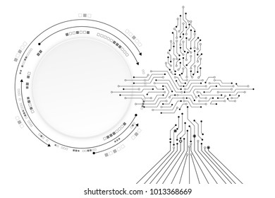 Vector circuit board for technology background