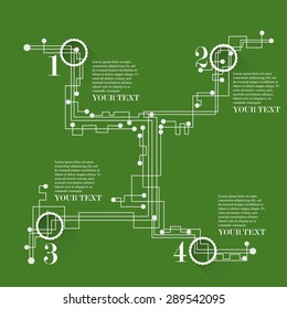 Vector circuit board tree. The concept of network and computer chip.
