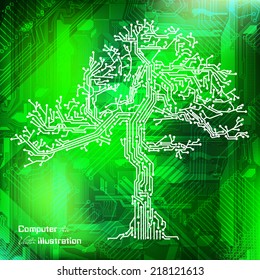 Vector circuit board tree eps 10