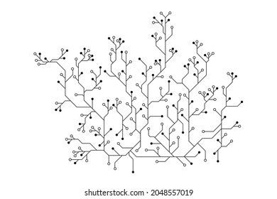 Patrón de árbol de la placa de circuito del vector para la tecnología de fondo natural