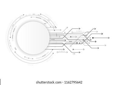 Vector circuit and communication concept on white background for technology background