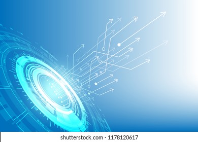 Vector circuit and communication concept on white background for technology background