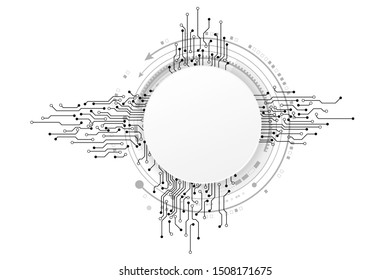 Vector circuit and communication concept on white background for technology background