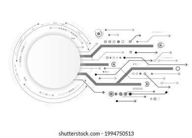 Vector circuit and communication concept on white background for technology background