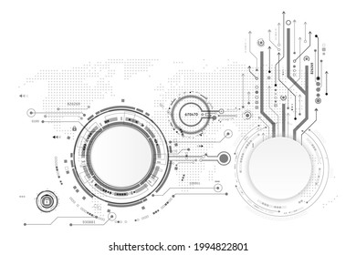 Vector circuit and communication concept on white background for technology background