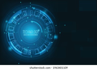 Vector circuit composed of abstract graphic. Science and technology. Modern digital technology blue background.