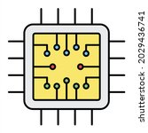 Vector Circuit Filled Outline Icon Design
