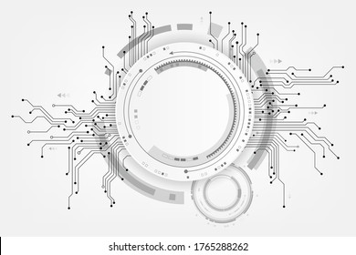 Vector circuit frame on white white screen for communication technology background concept 