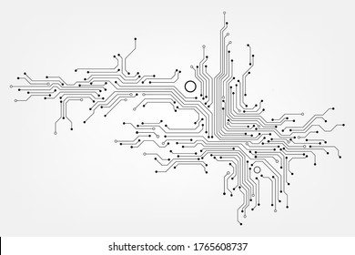 Vector circuit frame on a white screen for communication technology background concept 