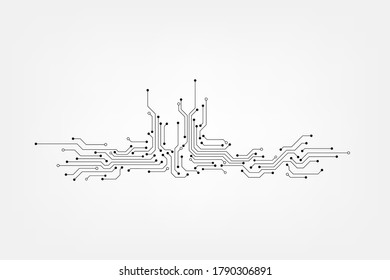 Vector circuit frame on white white screen for communication technology background concept 