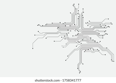 Vector circuit on white white screen for communication technology background concept 