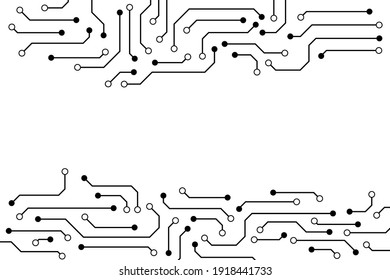 Vector circuit on white white screen for communication technology background concept 